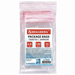 {{photo.Alt || photo.Description || 'Пакеты с замком ZIP LOCK &quot;зиплок&quot;, комплект 100 шт., 60х80 мм, ПВД, толщина 35 микрон, BRAUBERG, 606207'}}