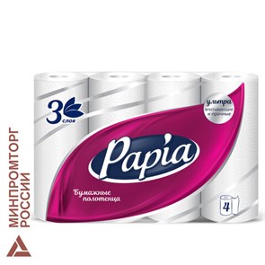 {{photo.Alt || photo.Description || 'Полотенца бумажные бытовые, спайка 4 шт., 3-слойные (4х11,2 м), PAPIA, 23x13 см, белые, 5081506'}}