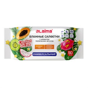 {{photo.Alt || photo.Description || 'Салфетки влажные 50 шт., УНИВЕРСАЛЬНЫЕ, очищающие для всей семьи, тропические фрукты, LAIMA, 128076'}}