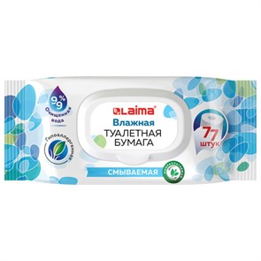 {{photo.Alt || photo.Description || 'Бумага туалетная влажная 77 шт., БИОРАЗЛАГАЕМАЯ, смываемая, с пластиковым клапаном, LAIMA, 115224'}}