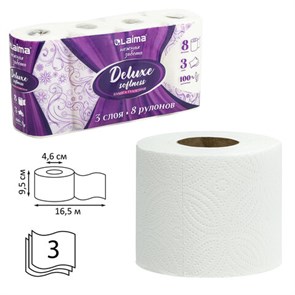 {{photo.Alt || photo.Description || 'Бумага туалетная 3-х слойная, 8 рулонов (8х16,5 м), LAIMA Deluxe, 100% целлюлоза, 115396'}}