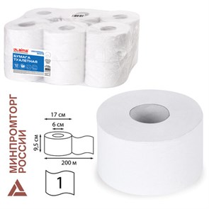 {{photo.Alt || photo.Description || 'Бумага туалетная 200 м, LAIMA (T2), UNIVERSAL WHITE, 1-слойная, цвет белый, КОМПЛЕКТ 12 рулонов, 111335'}}