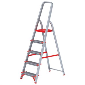 {{photo.Alt || photo.Description || 'Стремянка алюминиевая 5 ШИРОКИХ СТУПЕНЕЙ 13 см, площадка 1,1 м, нагрузка 225 кг, вес 6 кг, НОВАЯ ВЫСОТА, 3117105, 5110105/3117105'}}