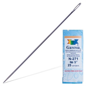 Иглы для прошивки документов (игла цыганская), комплект 25 шт., размер 12 см, бумажная упаковка, N-271 601577