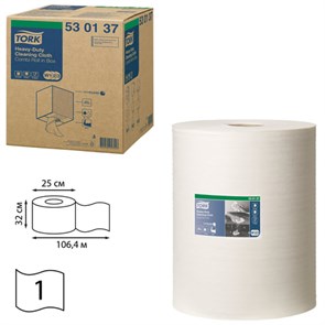 Протирочный нетканый материал TORK (Система W1, W2, W3) Premium, 280 л. в рулоне, 38х32 см, 530137 126740
