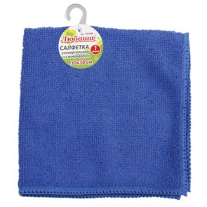 {{photo.Alt || photo.Description || 'Салфетка из МИКРОФИБРЫ универсальная 30х30 см, синяя, 180 г/м2, ЛЮБАША ЭКОНОМ, 603949'}}