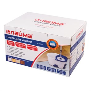 {{photo.Alt || photo.Description || 'Комплект для уборки: швабра (круглая и прямоугольная) ведро 18 л/8 л с отжимом и педалью, LAIMA, 603625'}}