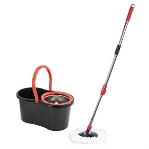 {{photo.Alt || photo.Description || 'Комплект для уборки: швабра, ведро 7 л/5 л с отжимом центрифуга, 2 насадки, черный, LAIMA, 607487'}}