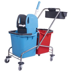 {{photo.Alt || photo.Description || 'Тележка уборочная, 2 съемных ведра по 25 л, механический отжим, корзина, BRABIX, Турция, 607903'}}