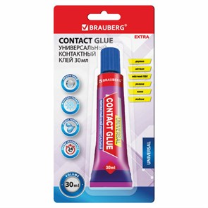 {{photo.Alt || photo.Description || 'Клей контактный универсальный BRAUBERG EXTRA, 30 мл, прочный, блистер, 608106'}}