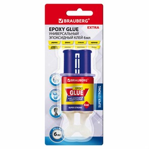 {{photo.Alt || photo.Description || 'Клей универсальный эпоксидный шприц (смола+отвердитель) 3+3 мл суперпрочный, BRAUBERG EXTRA, 608104'}}