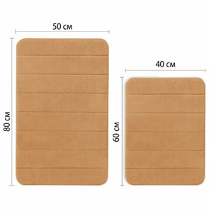 {{photo.Alt || photo.Description || 'Комплект ковриков MEMORY EFFECT для ванной 50х80 см и туалета 40х60 см, персиковый, LAIMA HOME, 608447'}}