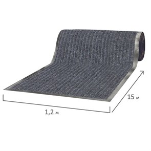 {{photo.Alt || photo.Description || 'Коврик дорожка ворсовый влаго-грязезащита 1,2х15 м, толщина 7 мм, РЕБРИСТЫЙ, серый, В РУЛОНЕ, LAIMA, 602881'}}