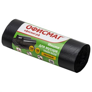 {{photo.Alt || photo.Description || 'Мешки для мусора 120 л черные в рулоне 10 шт. прочные, ПНД 25 мкм, 70х110 см, ОФИСМАГ, 601389'}}