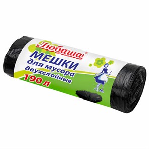 {{photo.Alt || photo.Description || 'Мешки для мусора 190 л черные в рулоне 10 шт., ПВД 23 мкм, 90х120 см, ЛЮБАША &quot;эконом ПЛЮС&quot;, 607681'}}