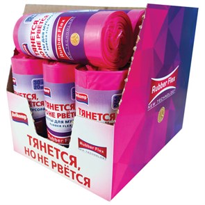 {{photo.Alt || photo.Description || 'Мешки для мусора 30 л, малиновые, в рулоне, 20 шт., ПВД 19 мкм, 51х53 см, шоубокс, Rubber Flex, Avikomp, 40370'}}