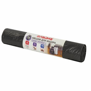 {{photo.Alt || photo.Description || 'Мешки для мусора 30 л, черные, в рулоне 20 шт., особо прочные, ПВД 20 мкм, 50х60 см, LAIMA, 605330'}}