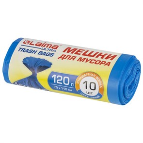 {{photo.Alt || photo.Description || 'Мешки для мусора LAIMA &quot;ULTRA&quot; 120 л синие, рулон 10 шт. особо прочные, ПНД 23 мкм, 70х110 см, 607695'}}