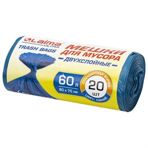 {{photo.Alt || photo.Description || 'Мешки для мусора LAIMA &quot;ULTRA&quot; 60 л синие, в рулоне 20 шт. прочные, ПВД 21 мкм, 60х70 см, 607687'}}