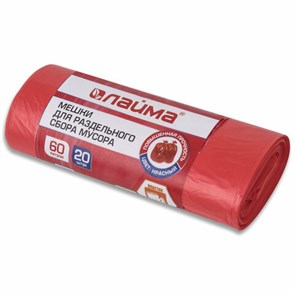 {{photo.Alt || photo.Description || 'Мешки для раздельного сбора мусора 60 л красные, в рулоне 20 шт., ПНД 10 мкм, 58х68 см, LAIMA, 606702, 3811'}}