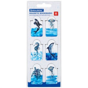 {{photo.Alt || photo.Description || 'Закладки для книг МАГНИТНЫЕ c высечкой, &quot;MARINE LIFE&quot;, набор 6 шт., 35х25 мм, BRAUBERG, 113163'}}