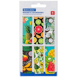 {{photo.Alt || photo.Description || 'Закладки для книг МАГНИТНЫЕ, &quot;FRUITS&quot;, набор 6 шт., 60x20 мм, BRAUBERG, 113160'}}