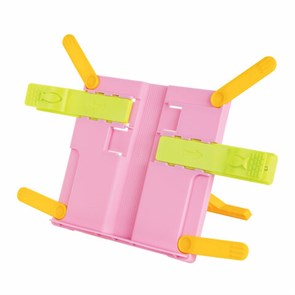 {{photo.Alt || photo.Description || 'Подставка для книг ЮНЛАНДИЯ, с боковыми зажимами, регулируемый наклон, пластик, розовая, 237907'}}