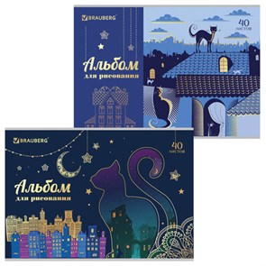 {{photo.Alt || photo.Description || 'Альбом для рисования А4, 40 листов, скоба, тиснение фольгой, BRAUBERG, 202х285 мм, &quot;Кошечки&quot; (2 вида), 105102'}}