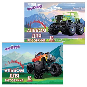 {{photo.Alt || photo.Description || 'Альбом для рисования, А4, 12 листов, скоба, обложка картон, ЮНЛАНДИЯ &quot;Монстр-трак&quot; (2 вида), 105041'}}