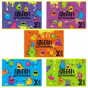 {{photo.Alt || photo.Description || 'Альбом для рисования, А4, 20 л., скоба, обложка картон, выборочный лак, HATBER, 205х290 мм, &quot;Монстрики&quot;, 074632, 20А4вмВ'}}