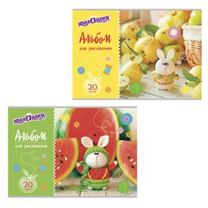 {{photo.Alt || photo.Description || 'Альбом для рисования, А4, 20 листов, скоба, обложка картон, ЮНЛАНДИЯ, 202х285 мм, &quot;Вязаный заяц&quot; (2 вида), 105050'}}