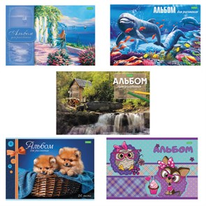 {{photo.Alt || photo.Description || 'Альбом для рисования, А4, 24 листа, скоба, обложка офсет, HATBER ECO, 205х290 мм, Ассорти, 058404, 24А4C'}}