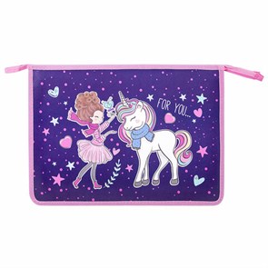 {{photo.Alt || photo.Description || 'Папка для тетрадей ЮНЛАНДИЯ А4, 1 отделение, пластик, на молнии, &quot;Little Friends&quot;, 271453'}}