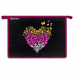 {{photo.Alt || photo.Description || 'Папка для труда на молнии BRAUBERG А4, 2 отделения, органайзер, &quot;Shining heart&quot;, 272210'}}