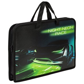 {{photo.Alt || photo.Description || 'Папка на молнии с ручками ЮНЛАНДИЯ А4, 1 отделение, пластик, ширина 45 мм, &quot;Neon race&quot;, 270950'}}