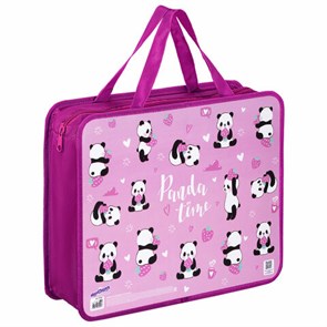 {{photo.Alt || photo.Description || 'Папка на молнии с ручками ЮНЛАНДИЯ А4, 1 отделение, пластик, ширина 80 мм, &quot;Pandamania&quot;, 271461'}}