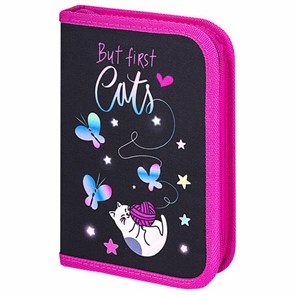 {{photo.Alt || photo.Description || 'Пенал BRAUBERG с наполнением, 1 отделение, 1 откидная планка, 24 предмета, 21х14 см, &quot;Cats first&quot;, 271525'}}