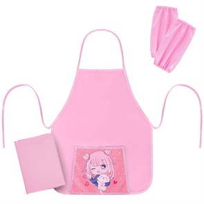 {{photo.Alt || photo.Description || 'Набор для уроков труда ЮНЛАНДИЯ, клеенка ПВХ, накидка фартук с нарукавниками, &quot;Anime pals&quot;, 272365'}}