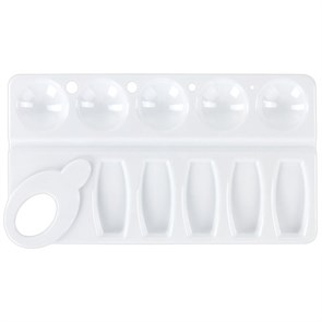 {{photo.Alt || photo.Description || 'Палитра для рисования ПИФАГОР белая, пластиковая, прямоугольная, 10 ячеек, 227809'}}