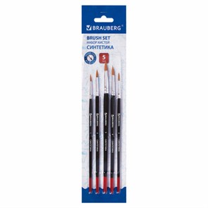 {{photo.Alt || photo.Description || 'Кисти BRAUBERG, набор 5 шт. (синтетика, круглые № 1, 2, 3, 4, 5), блистер, 200218'}}