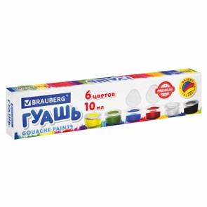 {{photo.Alt || photo.Description || 'Гуашь BRAUBERG &quot;PREMIUM&quot;, 6 цветов по 10 мл, 191906'}}