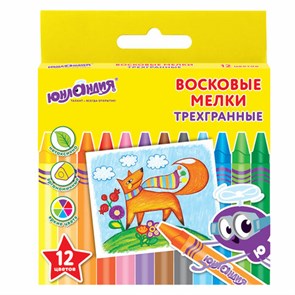 {{photo.Alt || photo.Description || 'Восковые мелки трехгранные ЮНЛАНДИЯ &quot;ЮНЛАНДИК И МУДРЫЙ ЛИС&quot;, НАБОР 12 цветов, 227289'}}