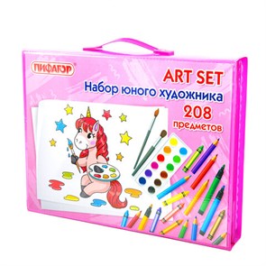 {{photo.Alt || photo.Description || 'Набор ЮНОГО ХУДОЖНИКА &quot;Единорог&quot; для рисования и творчества с мольбертом ПИФАГОР, 208 предметов, 664631'}}