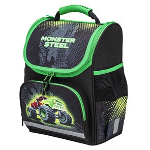 {{photo.Alt || photo.Description || 'Ранец ПИФАГОР BASIC, 1 отделение, 3 кармана, эргономичная спинка, &quot;Monster steel&quot;, 35х28х18 см, 270686'}}