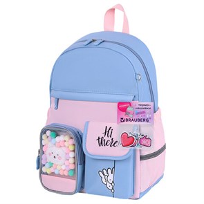 {{photo.Alt || photo.Description || 'Рюкзак BRAUBERG PASTEL с термонашивками в комплекте, &quot;Friendly bunnies&quot;, голубой, 40х29х14 см, 271423'}}