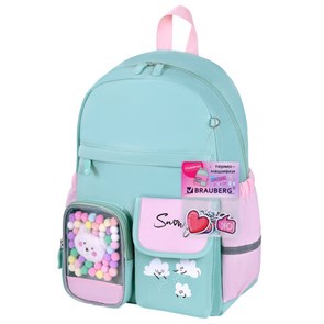 {{photo.Alt || photo.Description || 'Рюкзак BRAUBERG PASTEL с термонашивками в комплекте, &quot;Funny clouds&quot;, мятный, 40х29х14 см, 271421'}}