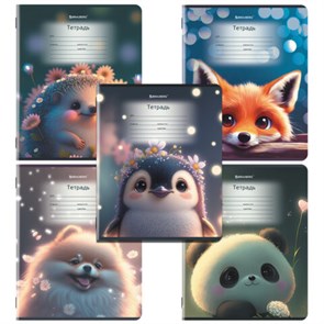 {{photo.Alt || photo.Description || 'Тетрадь 12 л. BRAUBERG, косая линия, обложка картон, ЗВЕРУШКИ, 107289'}}