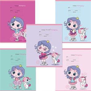 {{photo.Alt || photo.Description || 'Тетрадь 12 л., ПЗБМ клетка, выборочный лак, &quot;Девочки принцессы&quot; (5 видов), 15762'}}