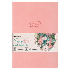 {{photo.Alt || photo.Description || 'Тетрадь 48 л. в клетку обложка кожзам под замшу, сшивка, A5 (147х210мм), РОЗОВЫЙ, BRAUBERG CAPRISE, 403857'}}