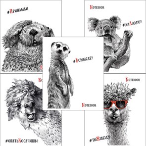 {{photo.Alt || photo.Description || 'Тетрадь А5, 48 л., ПЗБМ, скоба, клетка, Soft Touch, выборочный лак, &quot;Черно-белые звери&quot; (5 видов), 027941'}}